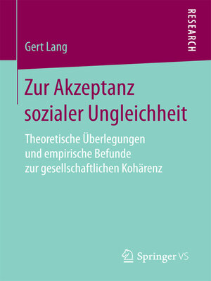 cover image of Zur Akzeptanz sozialer Ungleichheit
